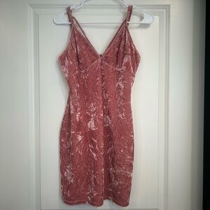 SHEIN Blush Velvet Mini Dress